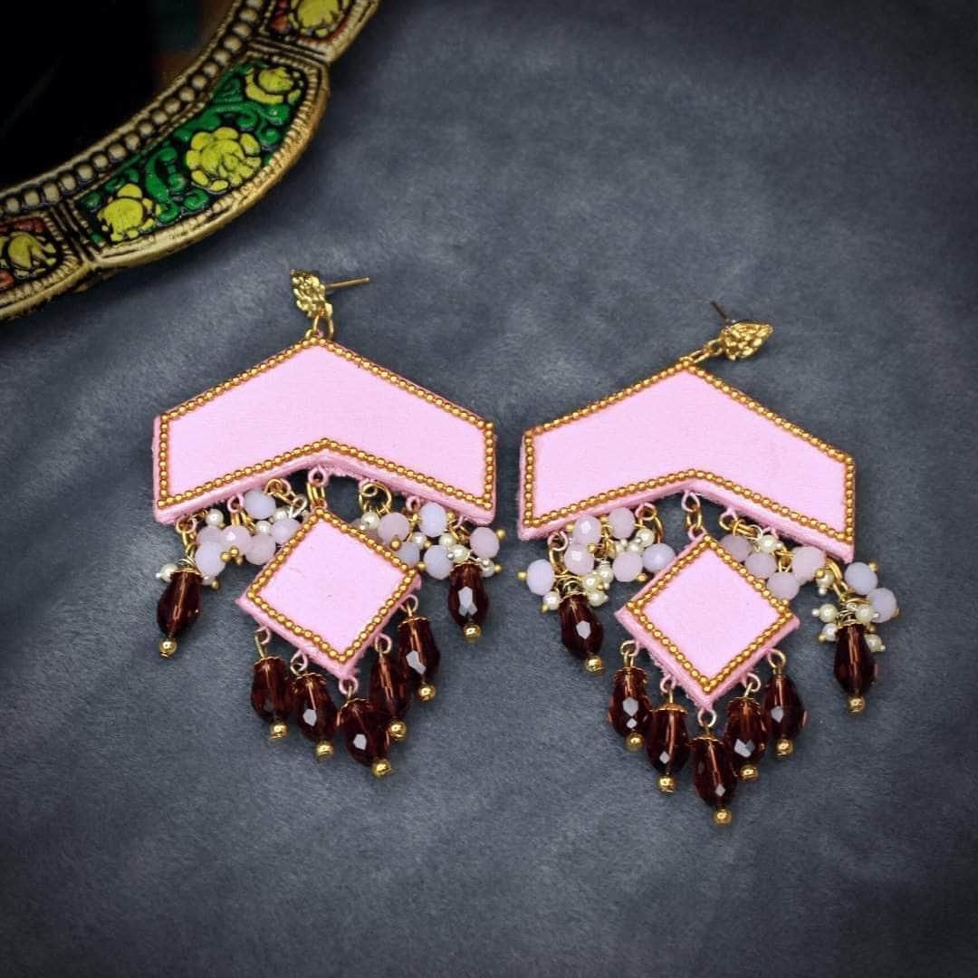 Amant Handpainted Pink (Earrings) - KHOJ.CITY