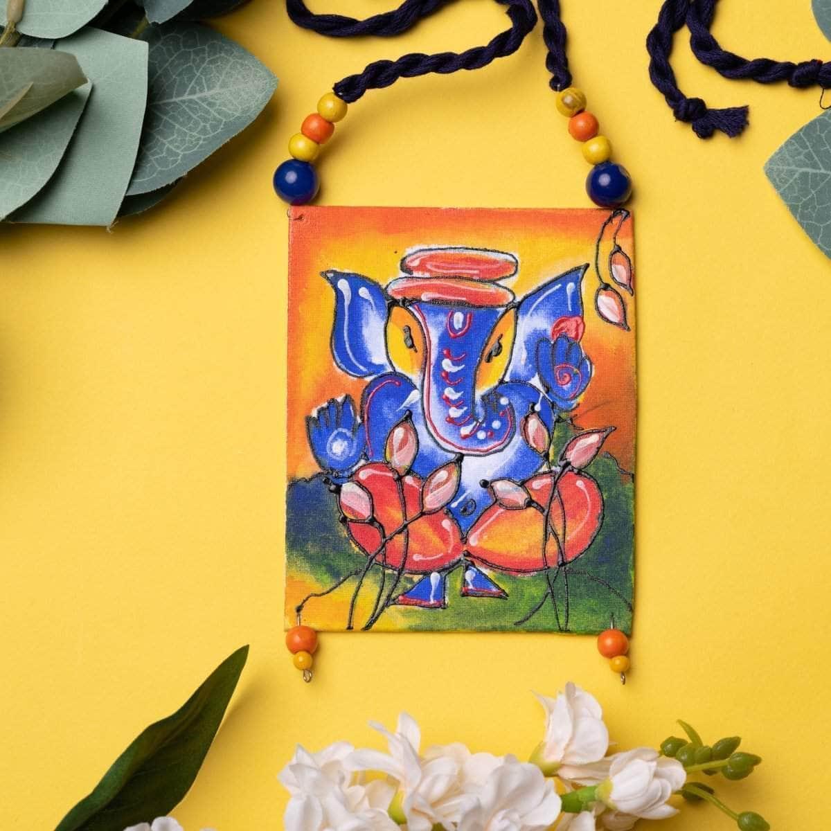 Gajaraj Handpainted Blue (Necklace) - KHOJ.CITY