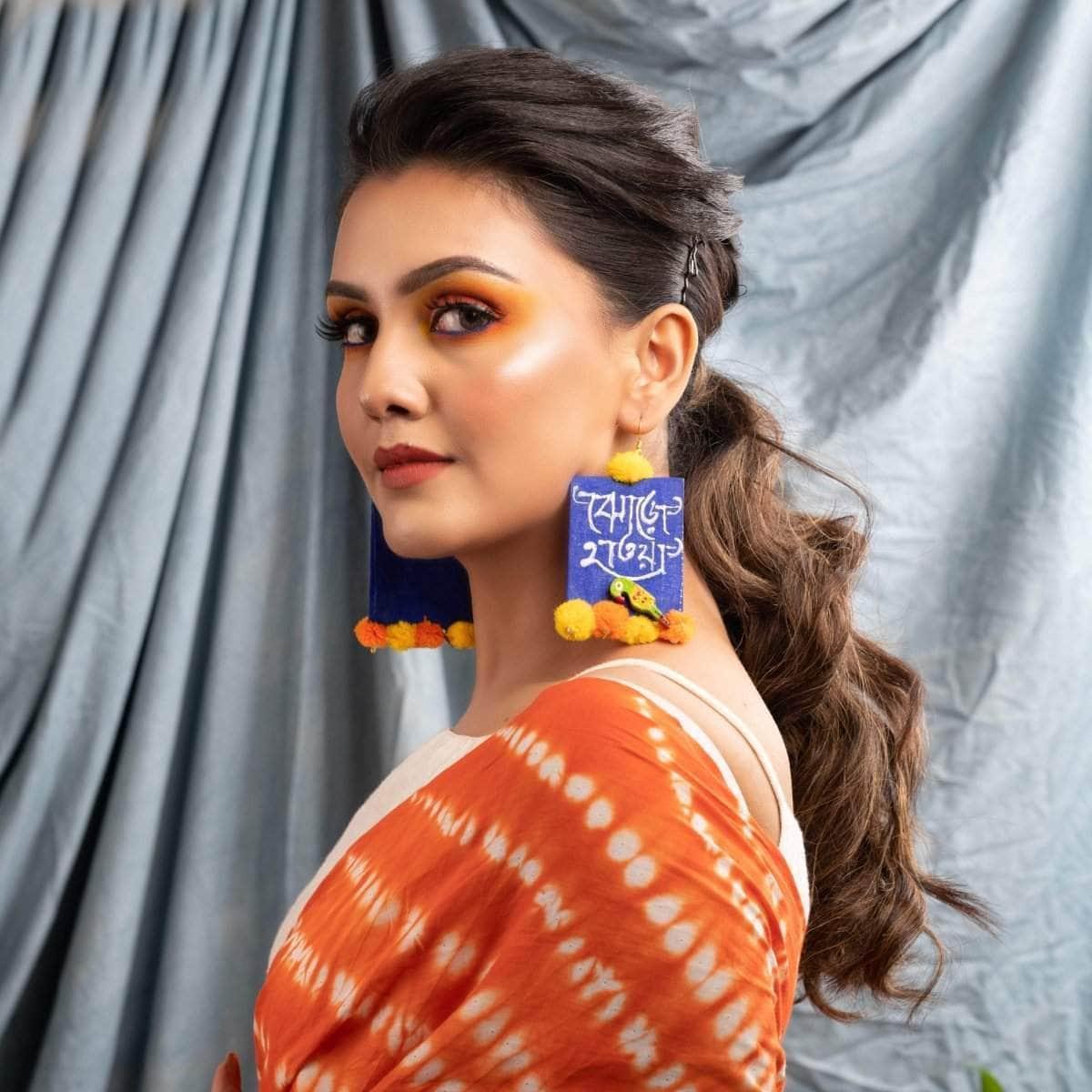 Jiva Handpainted Blue (Earrings) - KHOJ.CITY