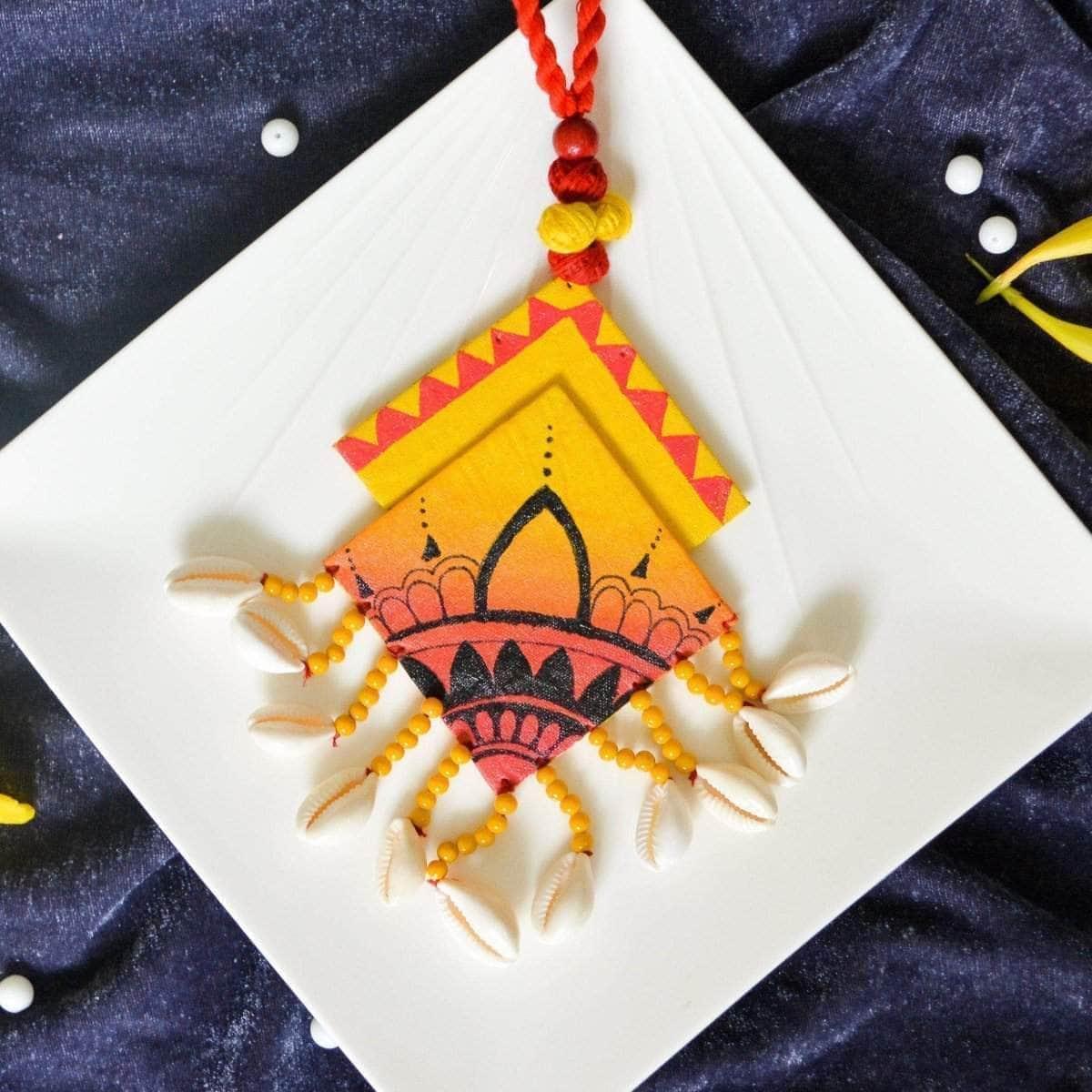 Mahal Handpainted Yellow (Necklace) - KHOJ.CITY