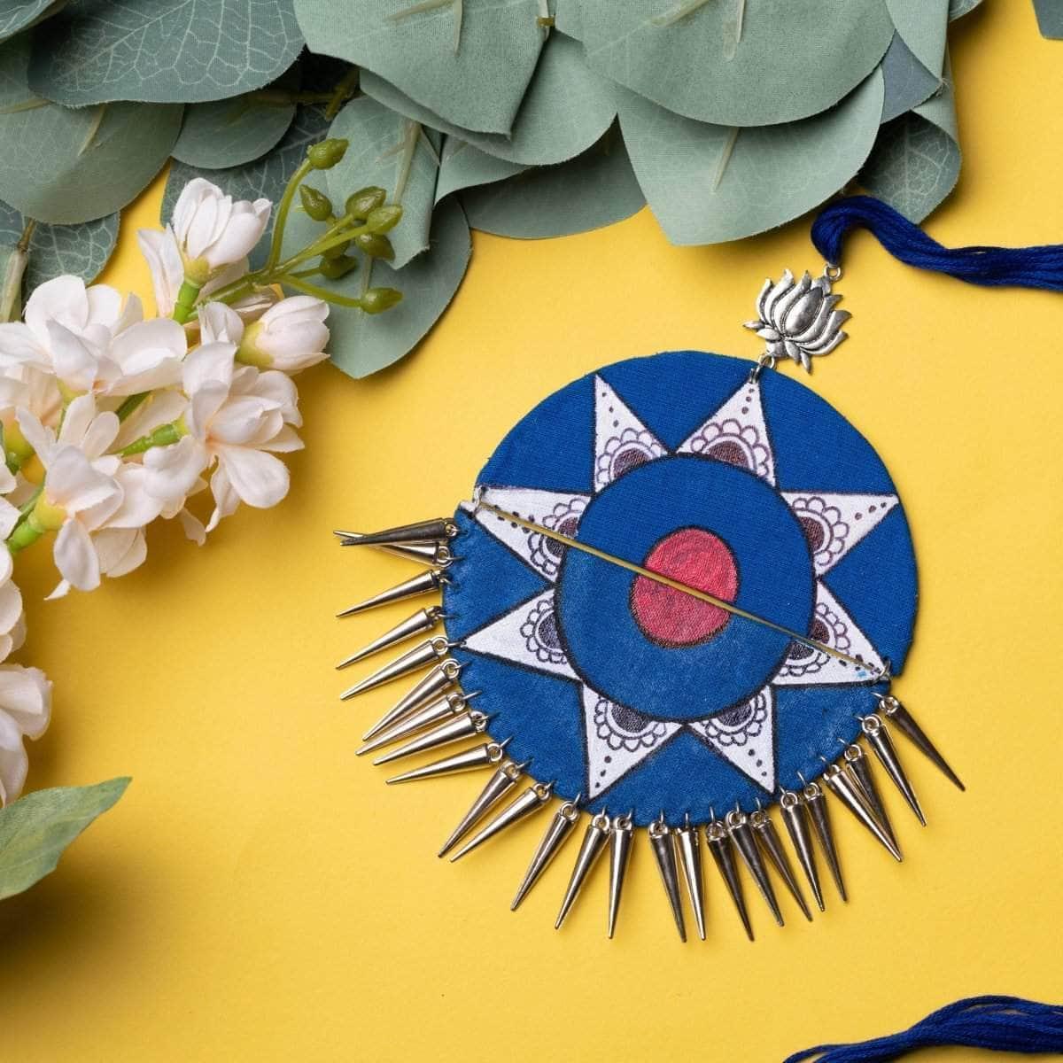 Moon Magic Handpainted Blue (Necklace) - KHOJ.CITY