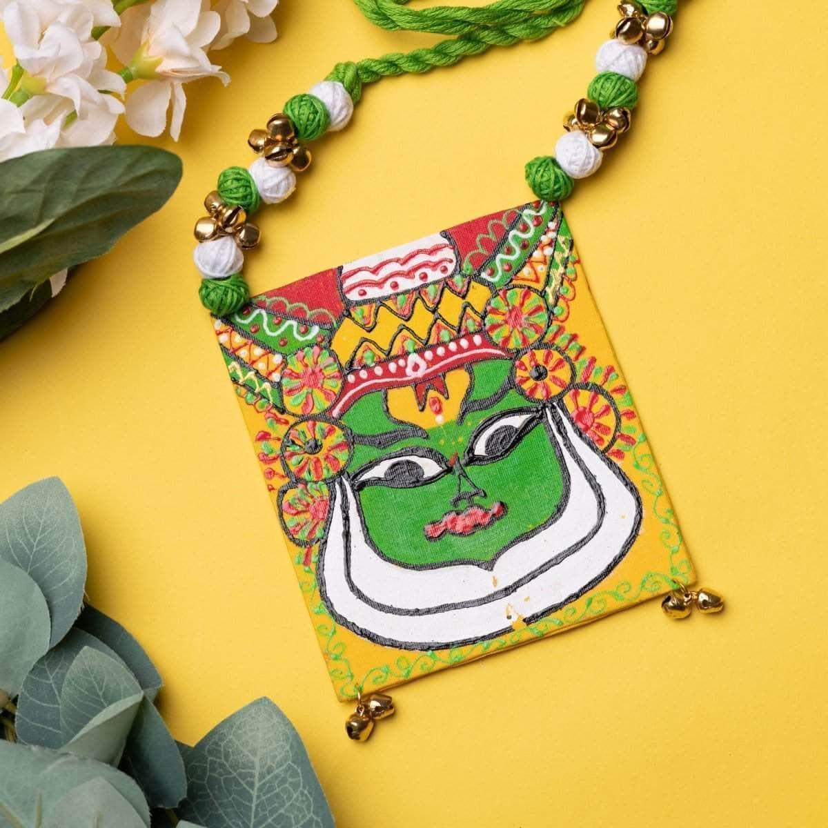 Nrityakala Handpainted Yellow (Necklace) - KHOJ.CITY