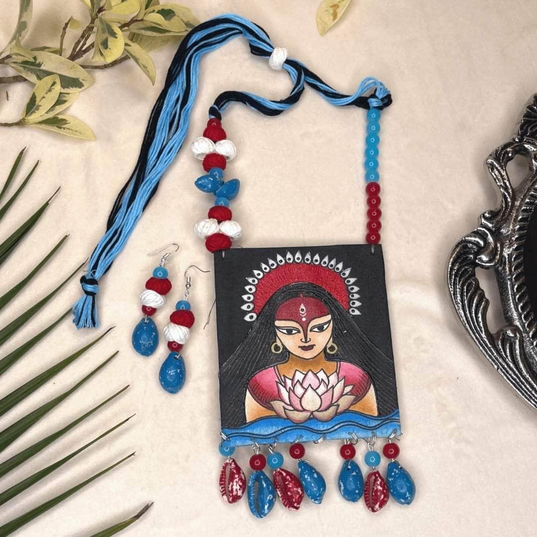 Padmavati Handpainted Black (Necklace) - KHOJ.CITY