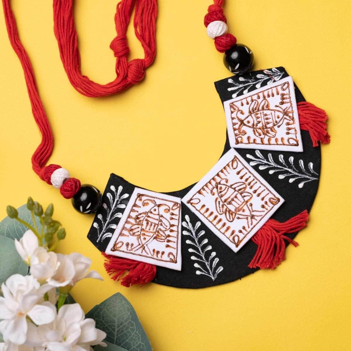 Pure Meen Handpainted Black (Necklace) - KHOJ.CITY