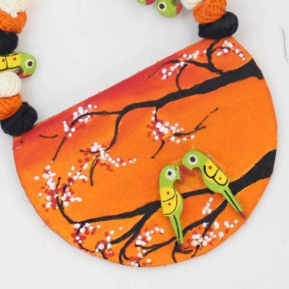 Vasanta Handpainted Orange (Necklace) - KHOJ.CITY